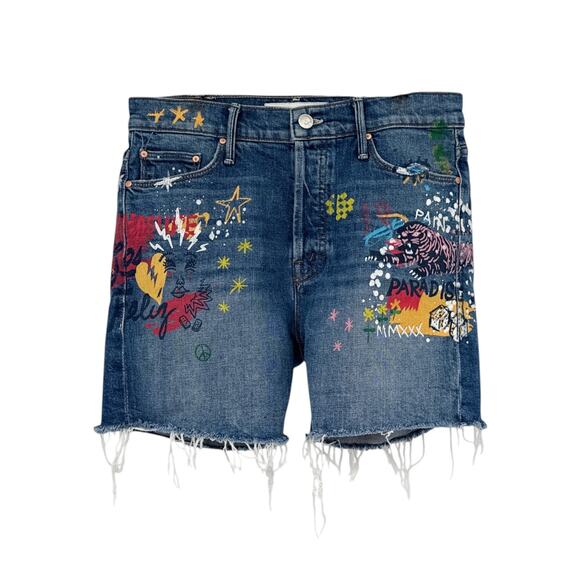 MOTHER The Vagabond Cuffed Shorts in Spooky Voodoo 25 - Picture 4 of 15